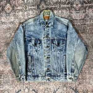 VTG 80s Levi's 70507-0219 Jacket Men's S Blue Cotton Denim Trucker Acid Wash USA